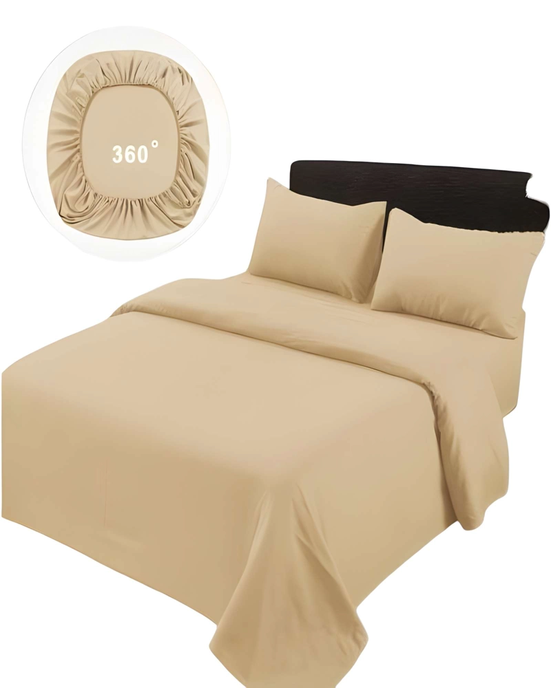 JUEGO DE SABANAS DE 500 HILOS KING BEIGE - 1