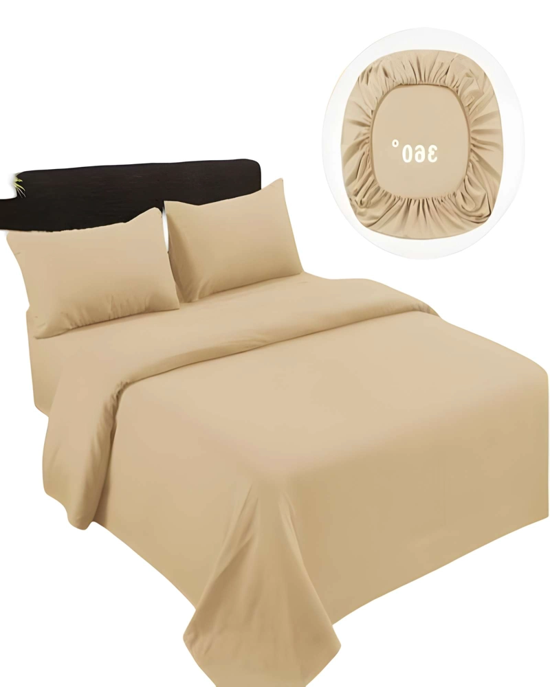 JUEGO DE SABANAS DE 500 HILOS KING BEIGE - 2
