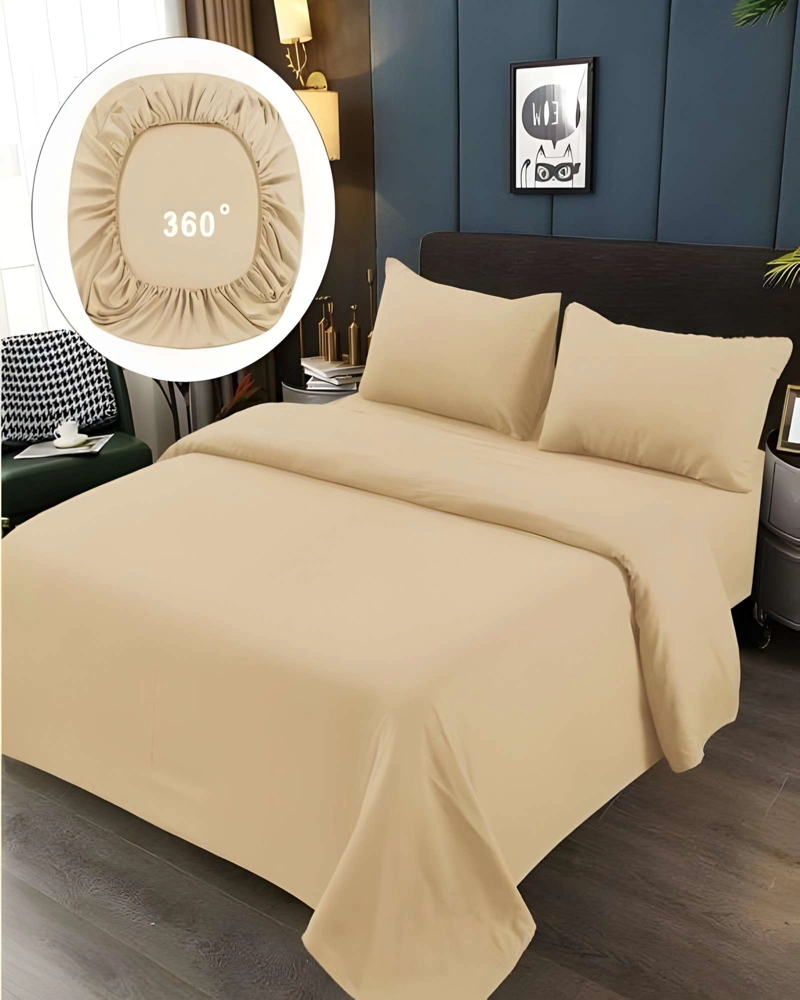 JUEGO DE SABANAS DE 500 HILOS KING BEIGE - 3