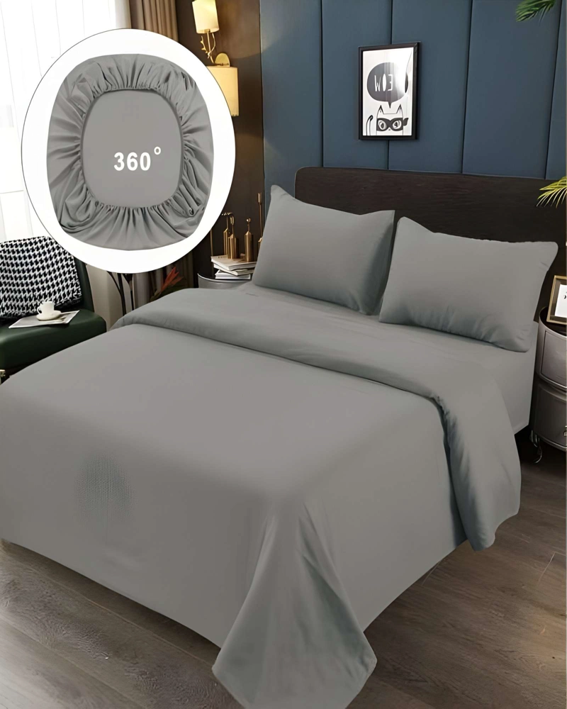 JUEGO DE SABANAS DE 500 HILOS 1 PLAZA GRIS - 3