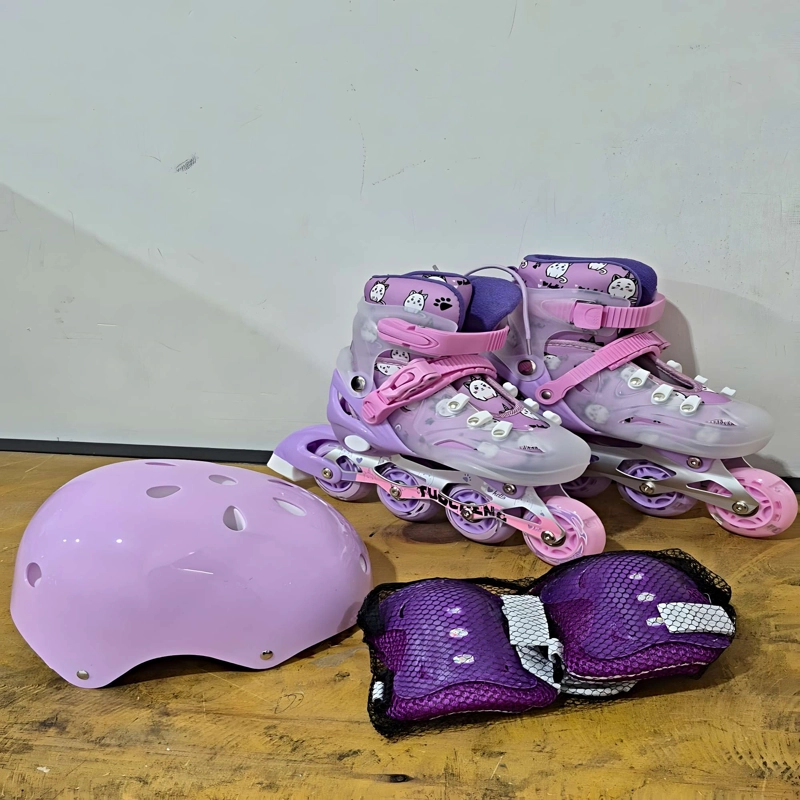 PATIN LINEAL CON LUCES MAS KIT COMPLETO TALLA M 35-38 LILA2 - 3