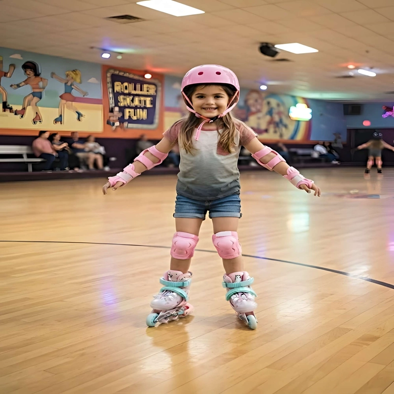 PATIN LINEAL CON LUCES MAS KIT COMPLETO TALLA M 35-38 ROSA2 - 4