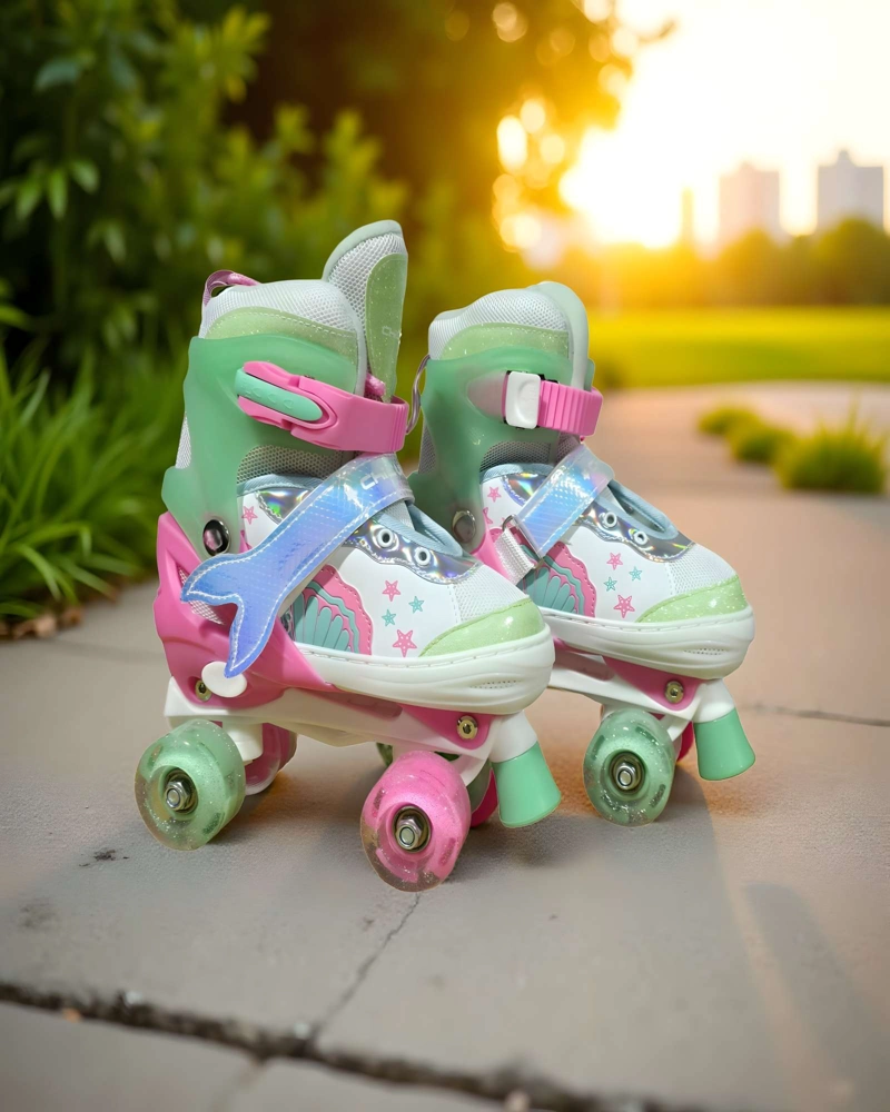 PATIN 4 RUEDAS CON LUCES MAS KIT COMPLETO TALLA M 35-38 MUILTICOLOR3 - 3