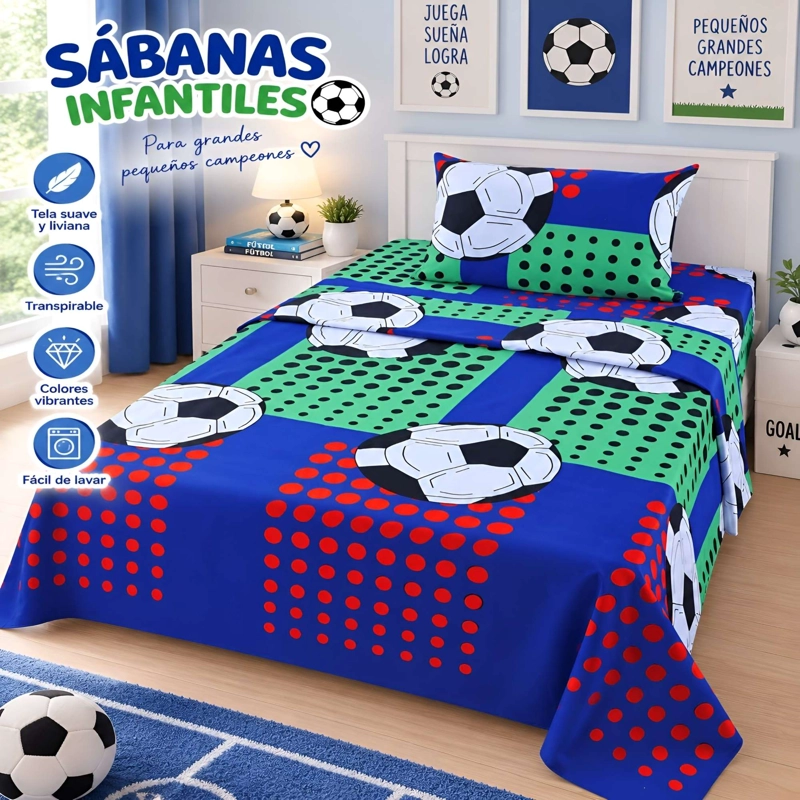 PACK DE SABANA INFANTIL DE 100 HILOS 1.5 PLAZAS D6 - 2