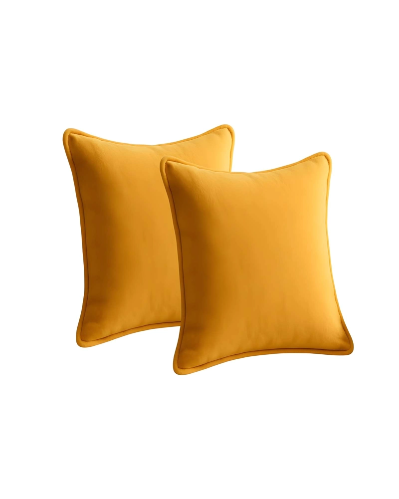 JUEGO DE 2 FUNDAS DE COJIN LISA CON BORDE 45X45 AMARILLO - 1