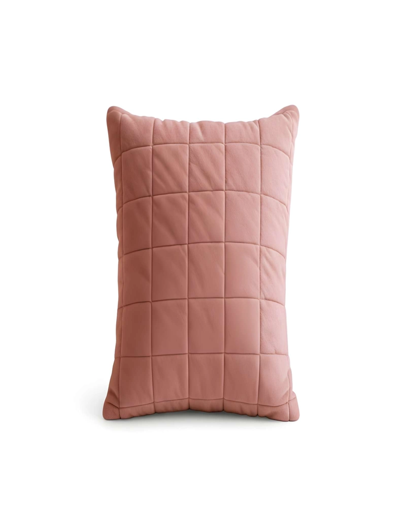 JUEGO DE 4 FUNDAS DE COJIN TERCIOPELO GRID 45X45 ROSA - 2