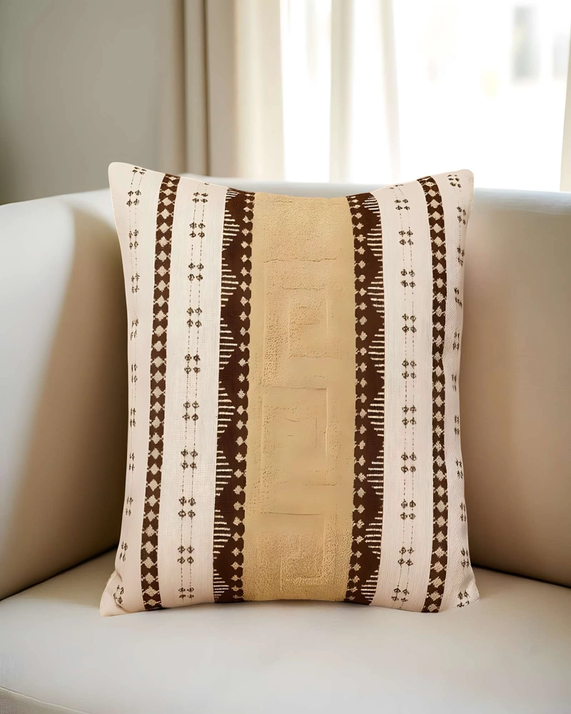 JUEGO DE 4 FUNDAS DE COJIN CHENILLE MANDALA 45X45 BLANCO 02 - 3