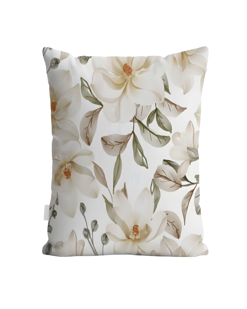JUEGO DE 4 FUNDAS DE COJIN FLOREADAS 45X45 BLANCO 02 - 2