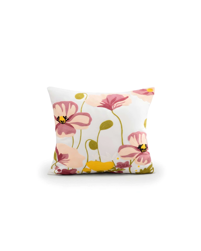 JUEGO DE 2 FUNDAS DE COJIN BORDADAS 45X45 BLANCO 02 - 2