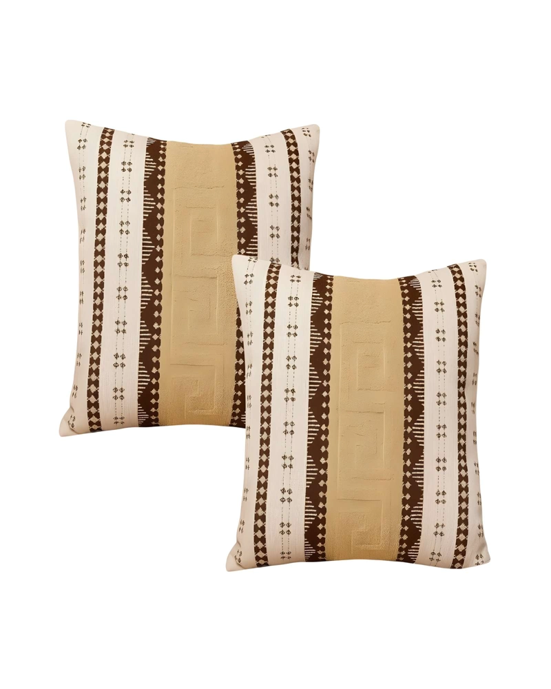 JUEGO DE 2 FUNDAS DE COJIN CHENILLE MANDALA 45X45 BLANCO 02 - 1