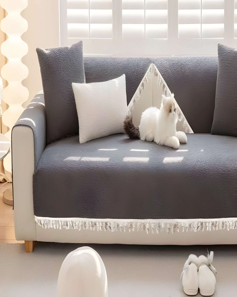 FUNDA PARA SOFA DE 5 PIEZAS CON FLECOS F01 - 3