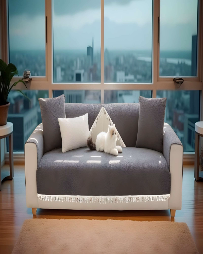 FUNDA PARA SOFA DE 5 PIEZAS CON FLECOS F01 - 4