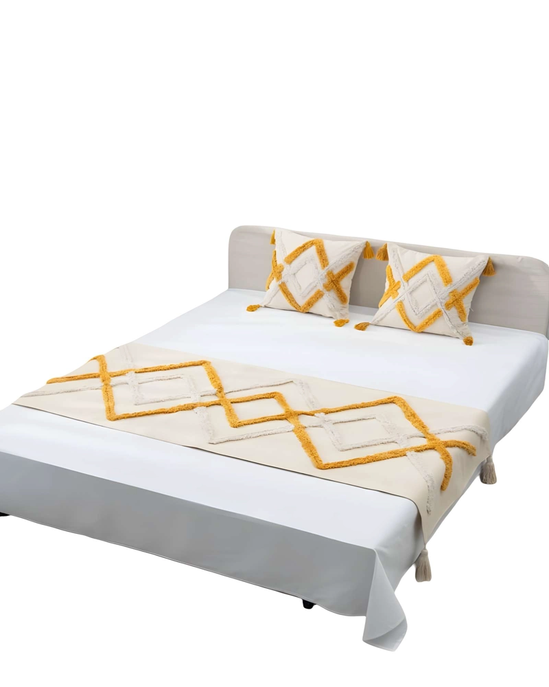 PACK DE PIECERA BORDADA CON DOS FUNDAS MODELO BOHO BEIGE 10 - 2