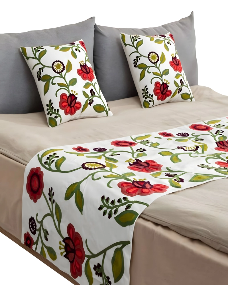 PACK DE PIECERA BORDADA CON DOS FUNDAS BLANCO 10 - 1