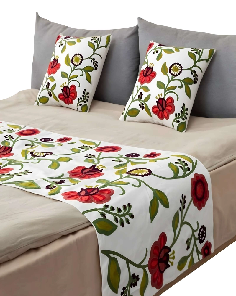 PACK DE PIECERA BORDADA CON DOS FUNDAS BLANCO 10 - 2