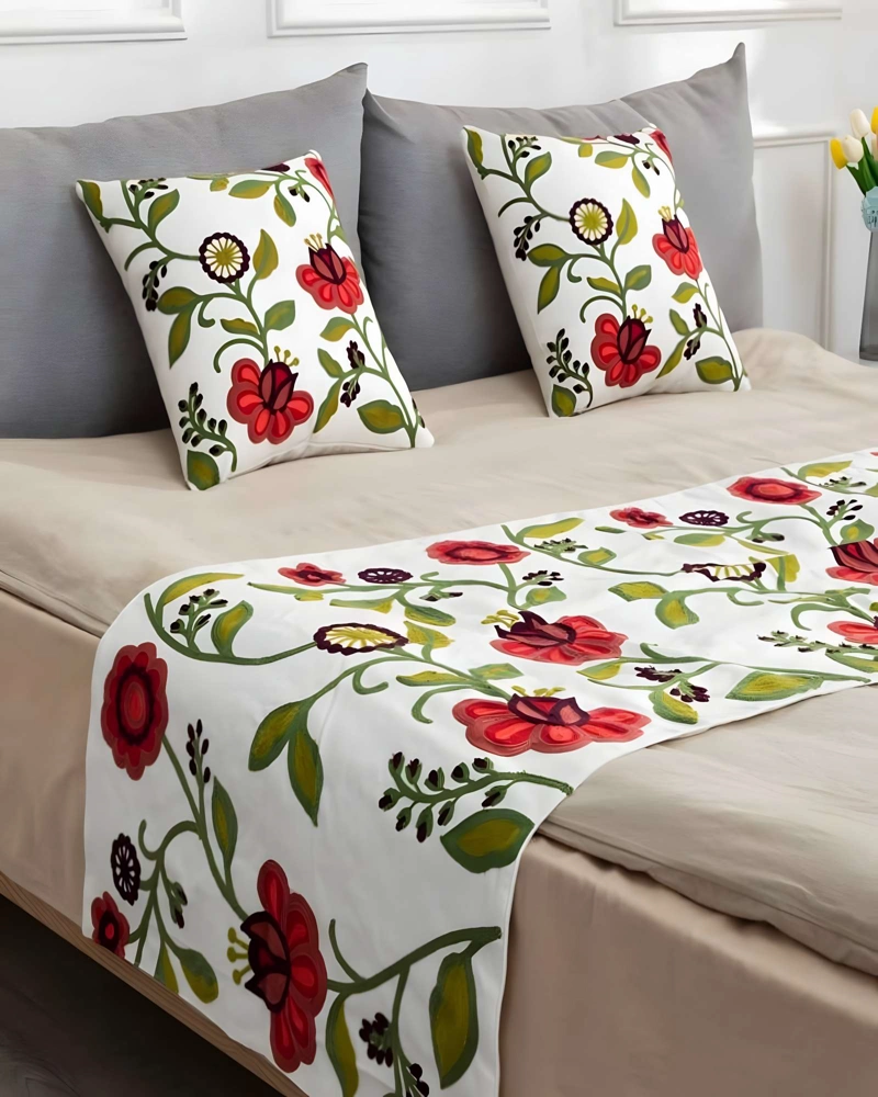 PACK DE PIECERA BORDADA CON DOS FUNDAS BLANCO 10 - 3
