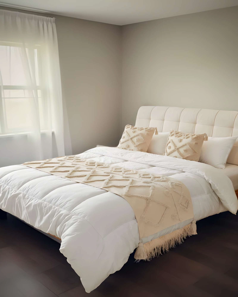 PACK DE PIECERA BORDADA CON DOS FUNDAS MODELO BOHO BEIGE 04 - 3