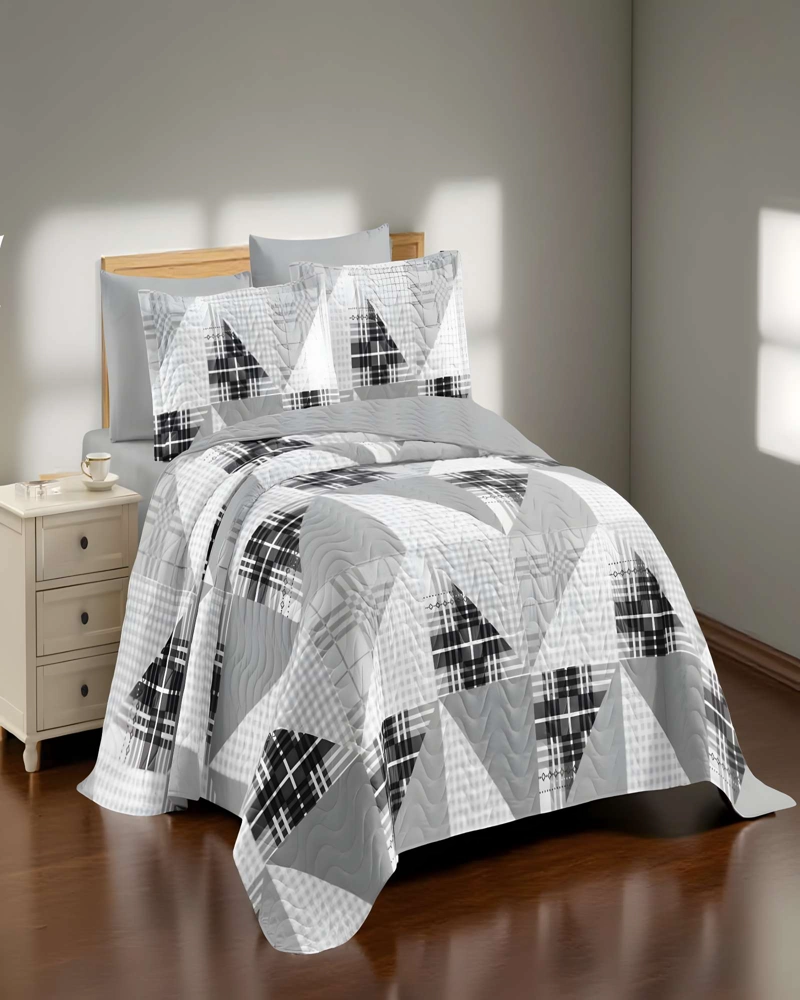 CUBRECAMA DE VERANO QUILT KING GRIS 02 - 3