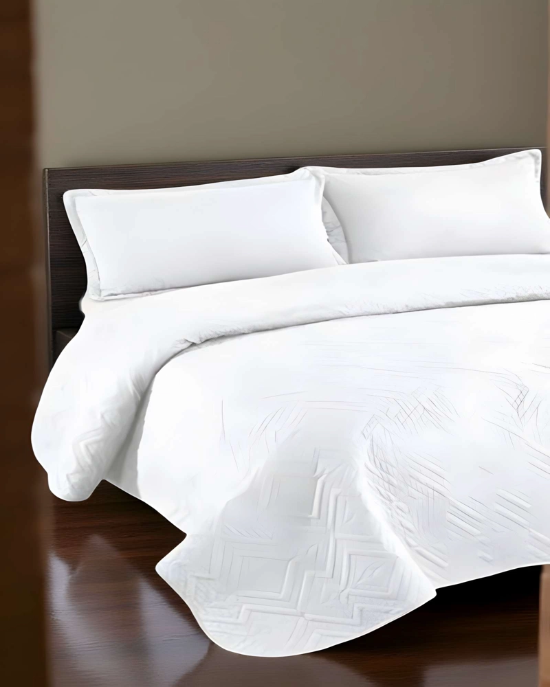 CUBRECAMA DE VERANO QUILT CON COLORES LISOS 2 PLAZAS BLANCO - 3