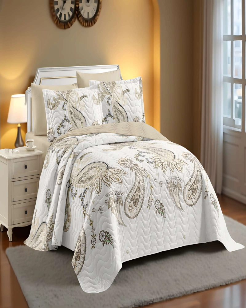 CUBRECAMA DE VERANO QUILT KING BEIGE 01 - 3
