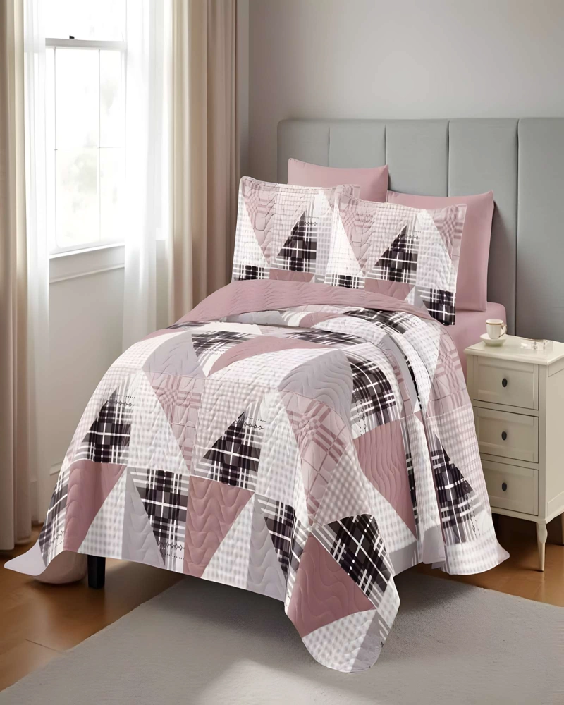 CUBRECAMA DE VERANO QUILT KING ROSA 02 - 4