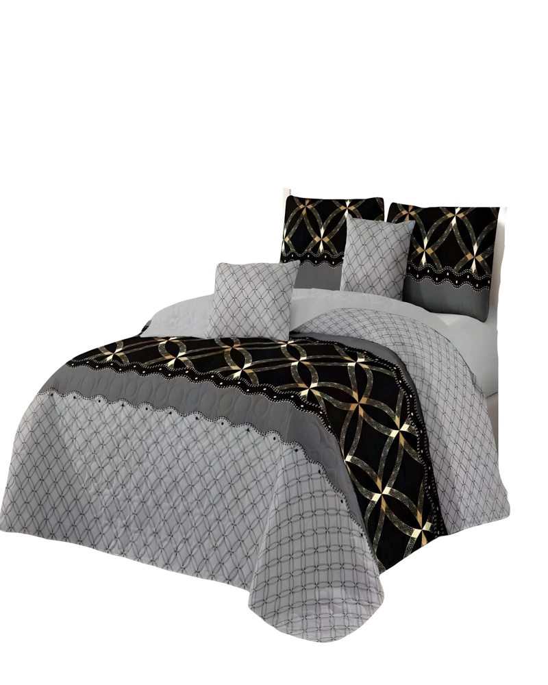 CUBRECAMA DE VERANO QUILT PLAZA Y MEDIA GRIS 01 - 2