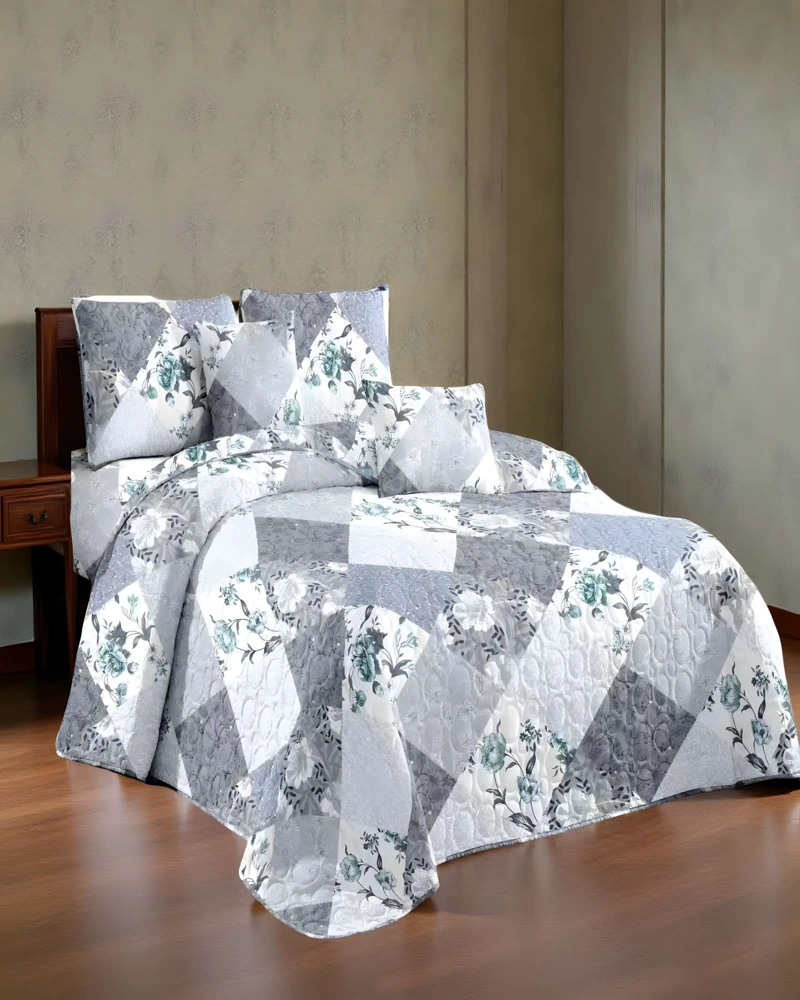 CUBRECAMA DE VERANO QUILT PLAZA Y MEDIA GRIS 03 - 3