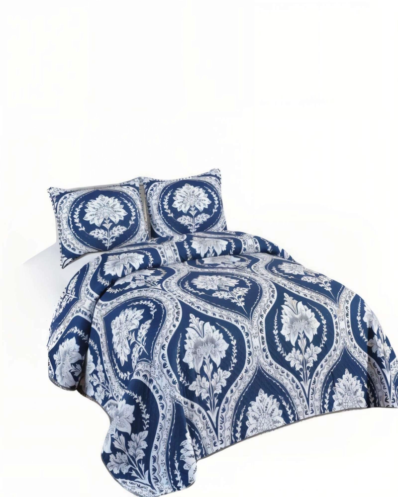 CUBRECAMA DE VERANO MULTICOLOR CON DISENO Y POMPON KING - 1