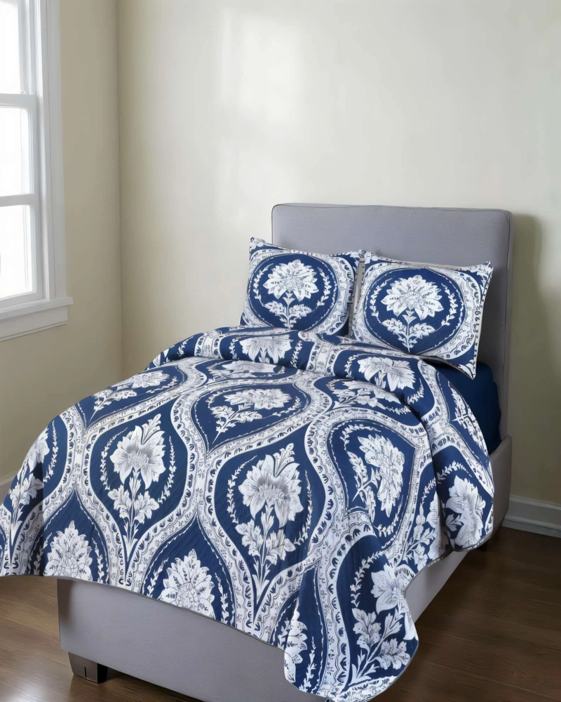 CUBRECAMA DE VERANO MULTICOLOR CON DISENO Y POMPON KING - 4