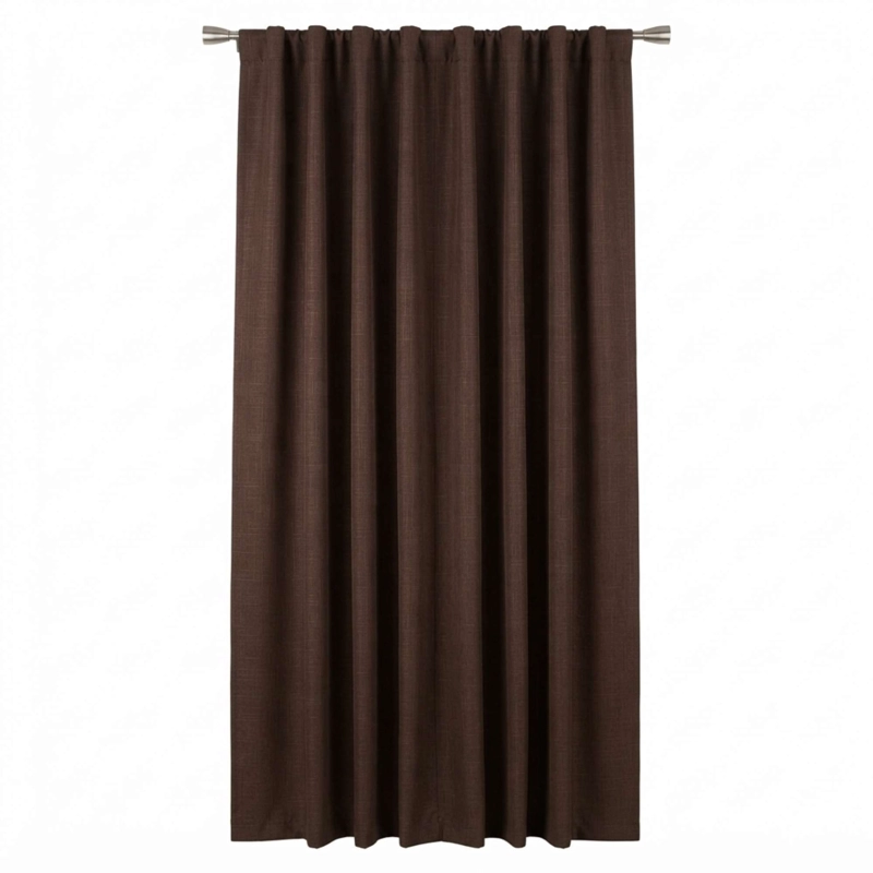 CORTINA 2 PAÑOS ENGOMADA BLACKOUT 230X140CM COLOR CAFE  OSCURO - 4