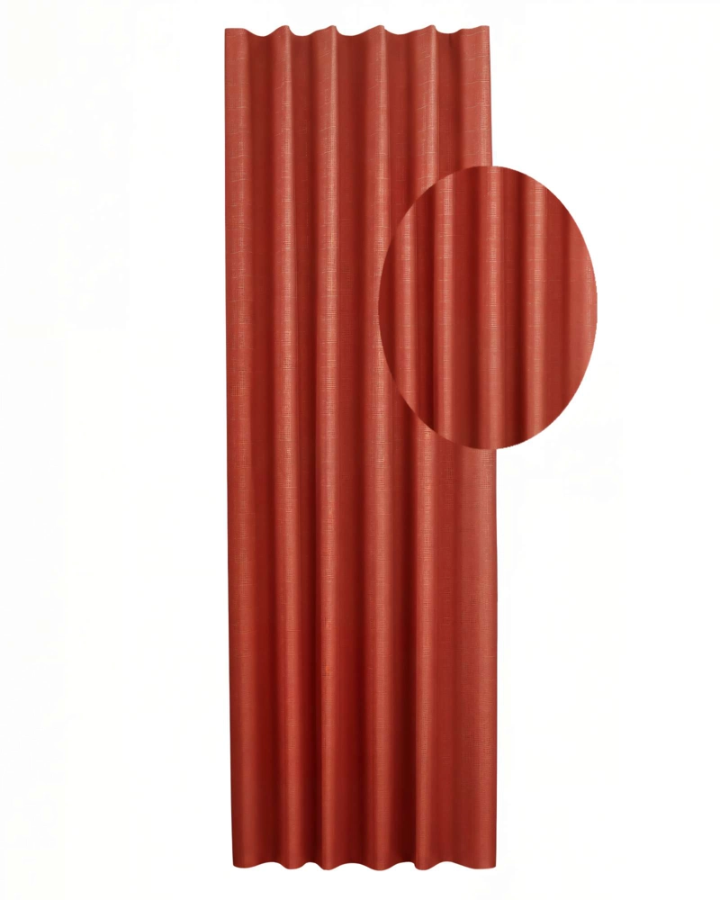 CORTINA 2 PAÑOS ENGOMADA BLACKOUT 230X140CM COLOR TERRACOTA - 2