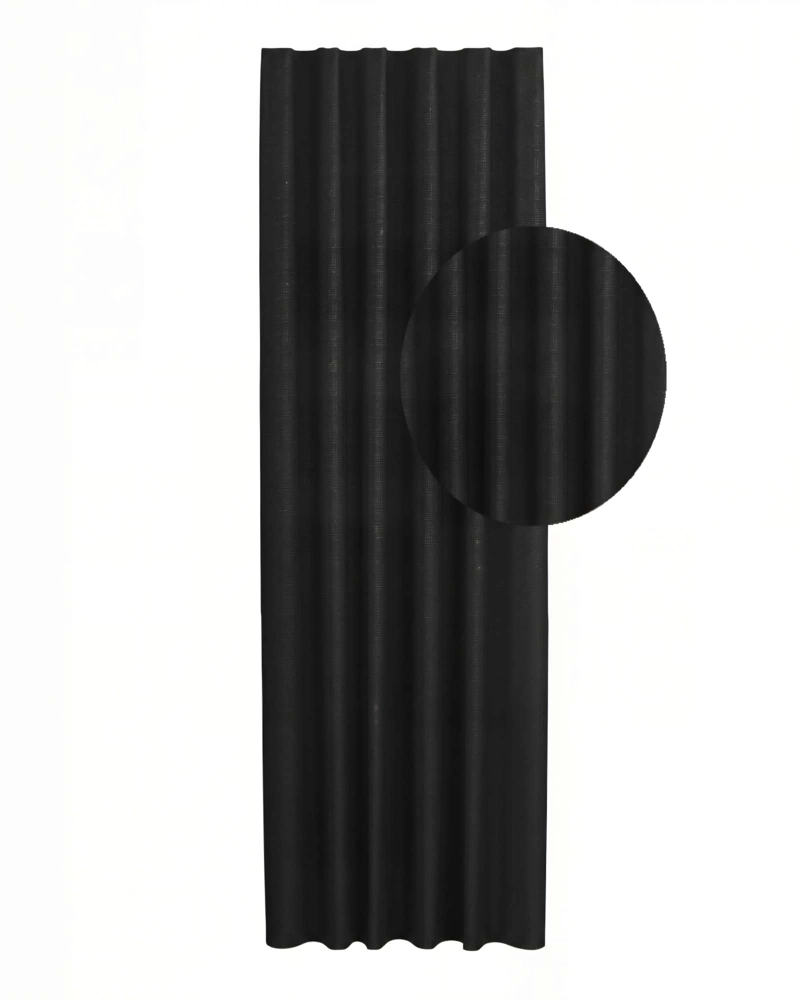 CORTINA 2 PAÑOS ENGOMADA BLACKOUT 230X140CM COLOR NEGRO - 2