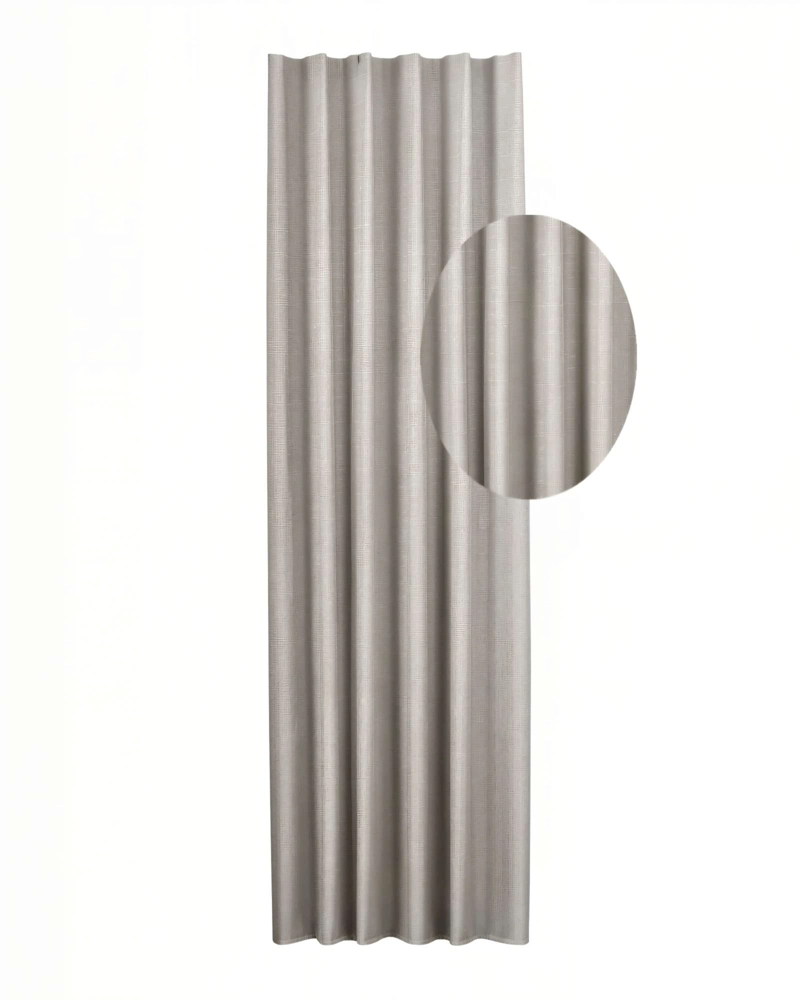 CORTINA 2 PAÑOS ENGOMADA BLACKOUT 230X140CM COLOR GRIS CLARO - 2