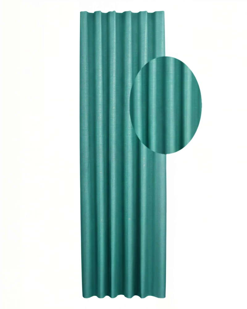 CORTINA 2 PAÑOS ENGOMADA BLACKOUT 230X140CM COLOR TURQUESA - 2