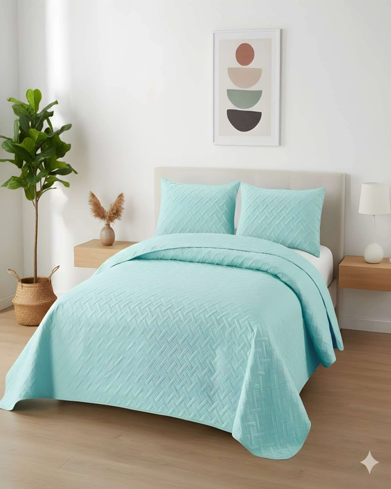 CUBRECAMA DE VERANO QUILT UNICOLOR 2 PLAZAS A7 - 3
