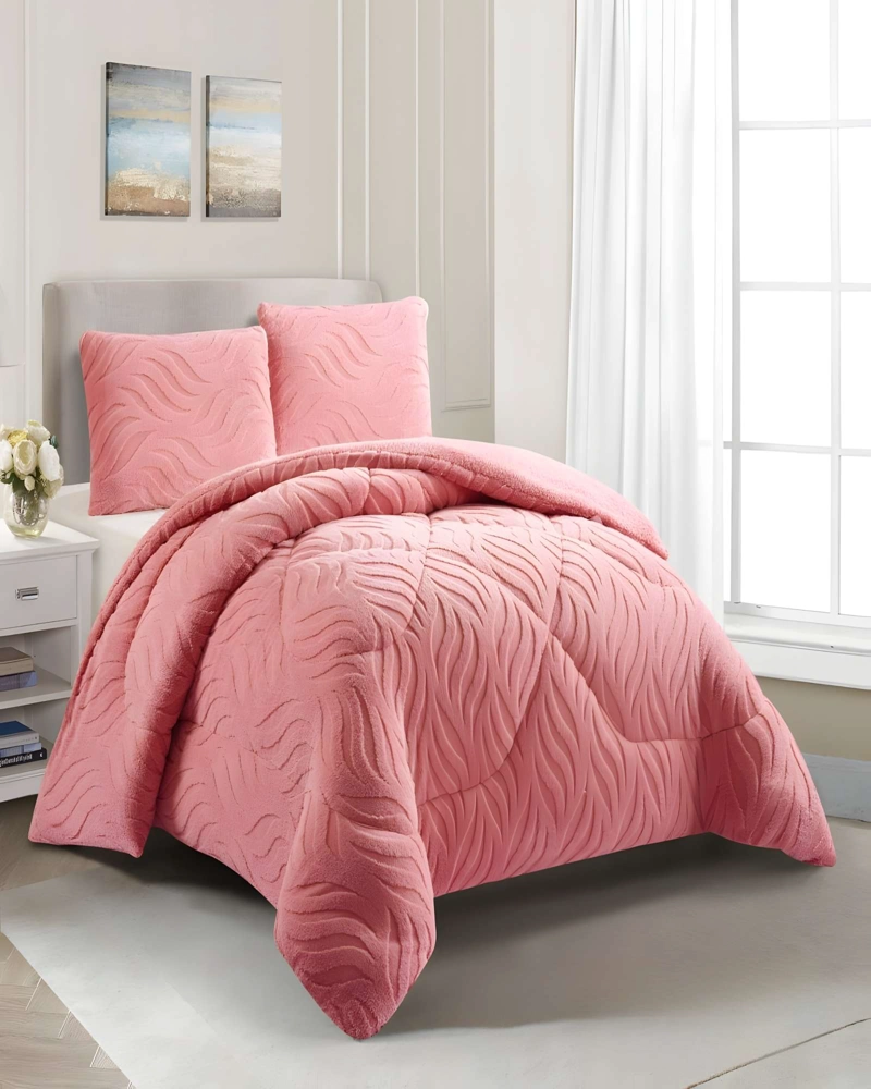 COBERTOR DE INVERNO TEXTURIZADA KING DISEÑO 02 ROSA - 4
