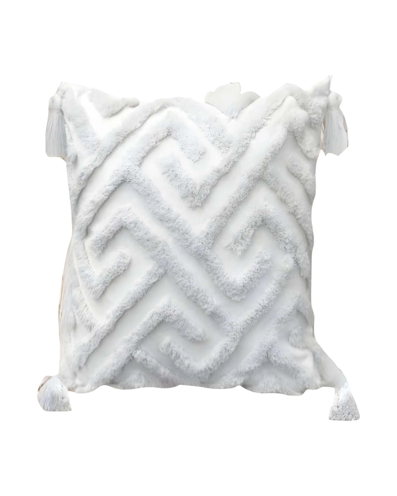 JUEGO DE 2 FUNDAS DE COJIN TUFTING 45X45 CM BLANCO 05 - 2