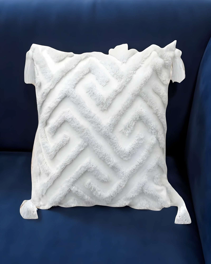 JUEGO DE 2 FUNDAS DE COJIN TUFTING 45X45 CM BLANCO 05 - 3