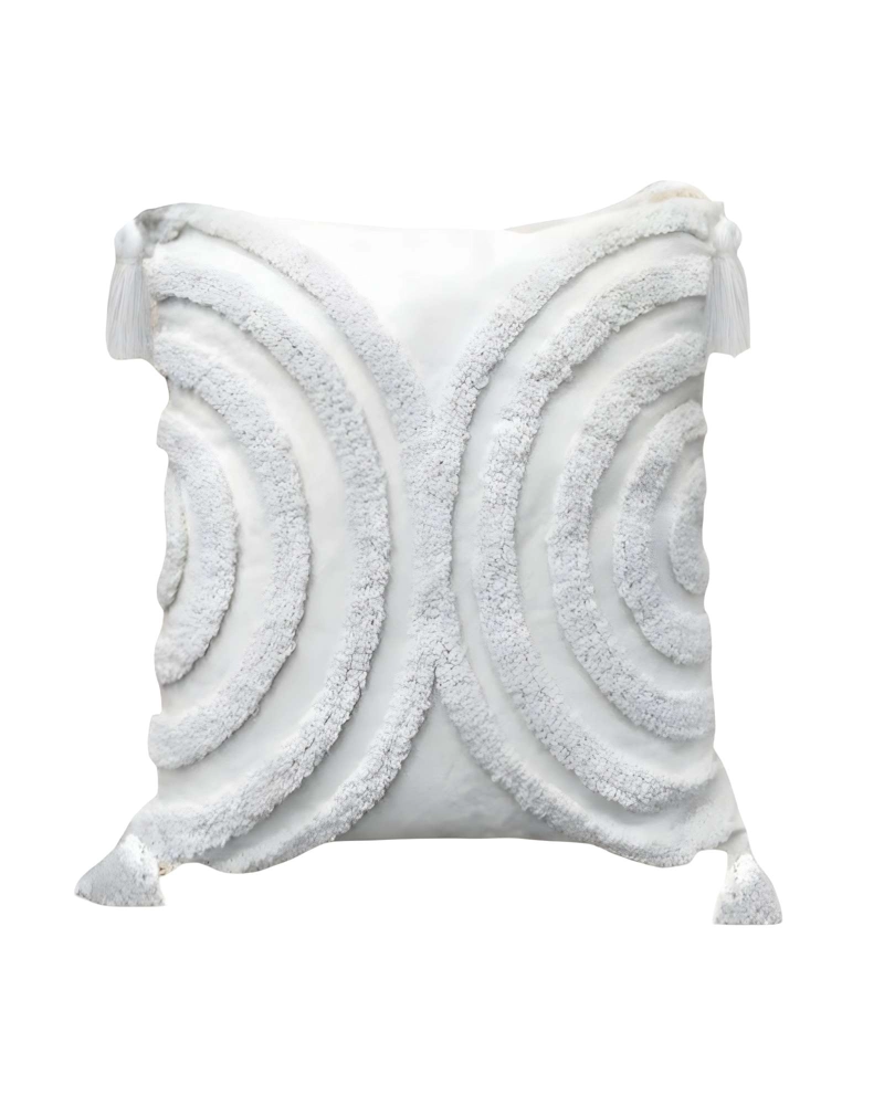 JUEGO DE 2 FUNDAS DE COJIN TUFTING 45X45 CM BLANCO 11 - 2
