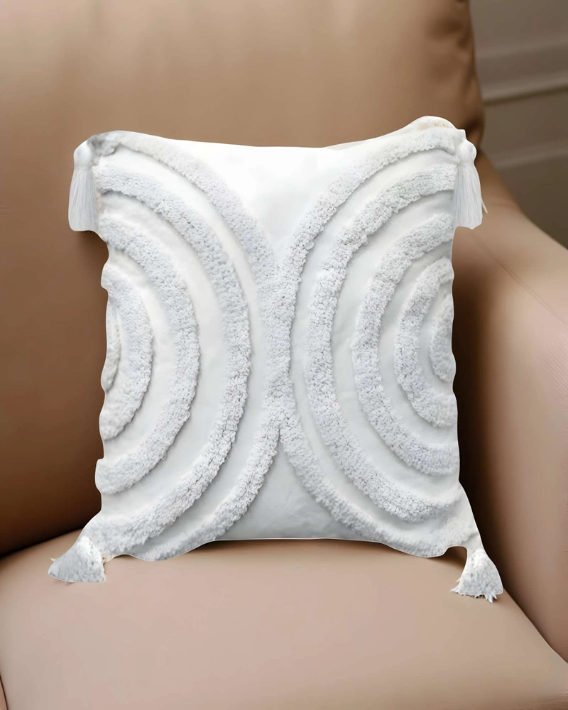 JUEGO DE 2 FUNDAS DE COJIN TUFTING 45X45 CM BLANCO 11 - 3