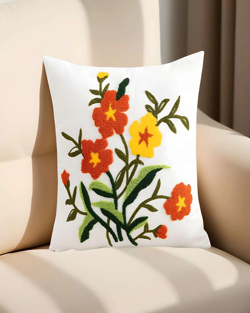 JUEGO DE 4 FUNDAS DE COJIN BORDADAS 45X45CM BLANCO 15 - 4