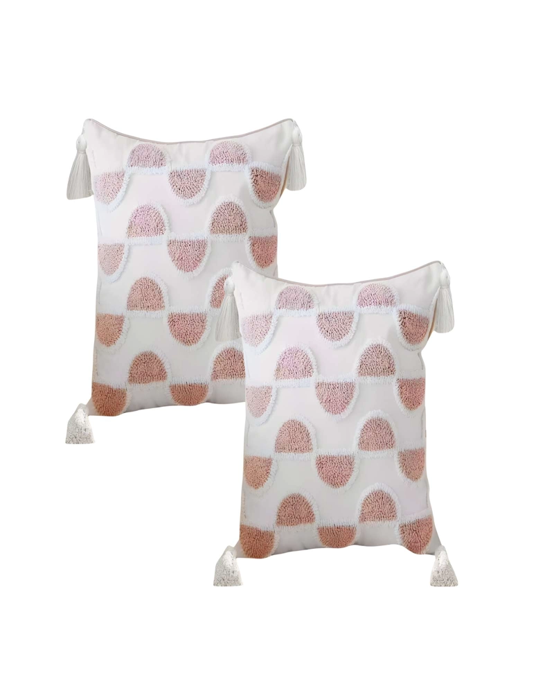 JUEGO DE 2 FUNDAS DE COJIN TUFTING 45X45 CM BLANCO 12 - 1