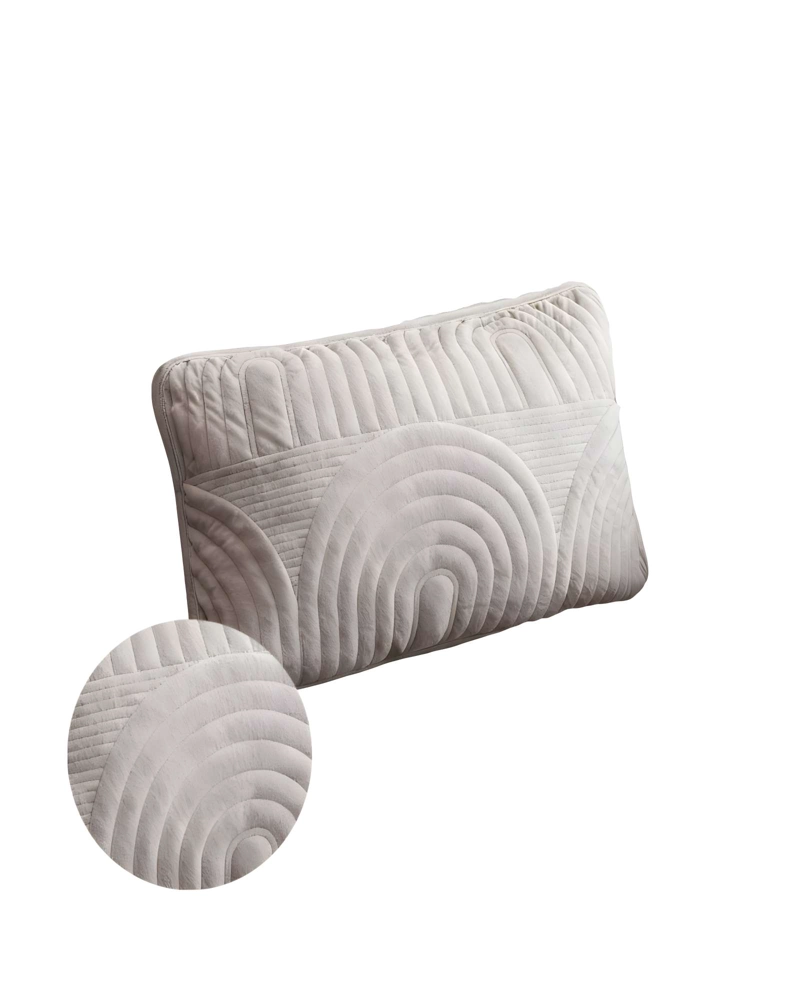 JUEGO DE 2 FUNDAS DE COJIN SERIE ARCO 30X50 CM GRIS - 2