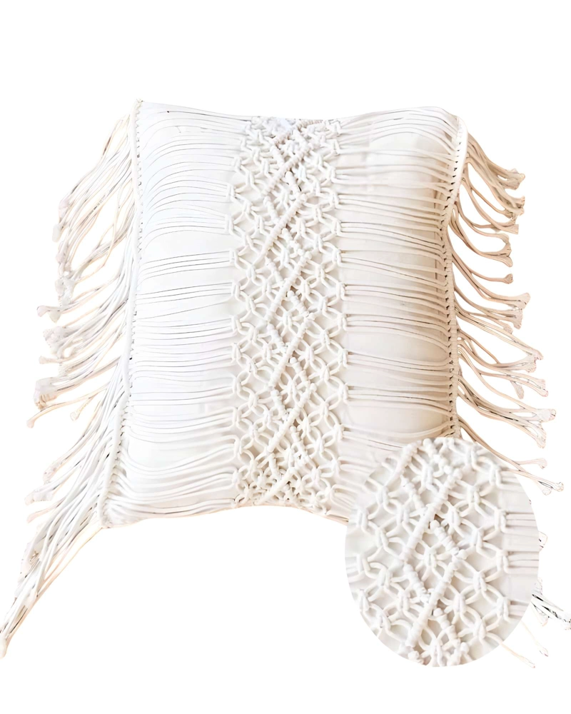 JUEGO DE 2 FUNDAS DE COJIN CON ESTILO BOHEMIO 45X45CM BEIGE 01 - 2