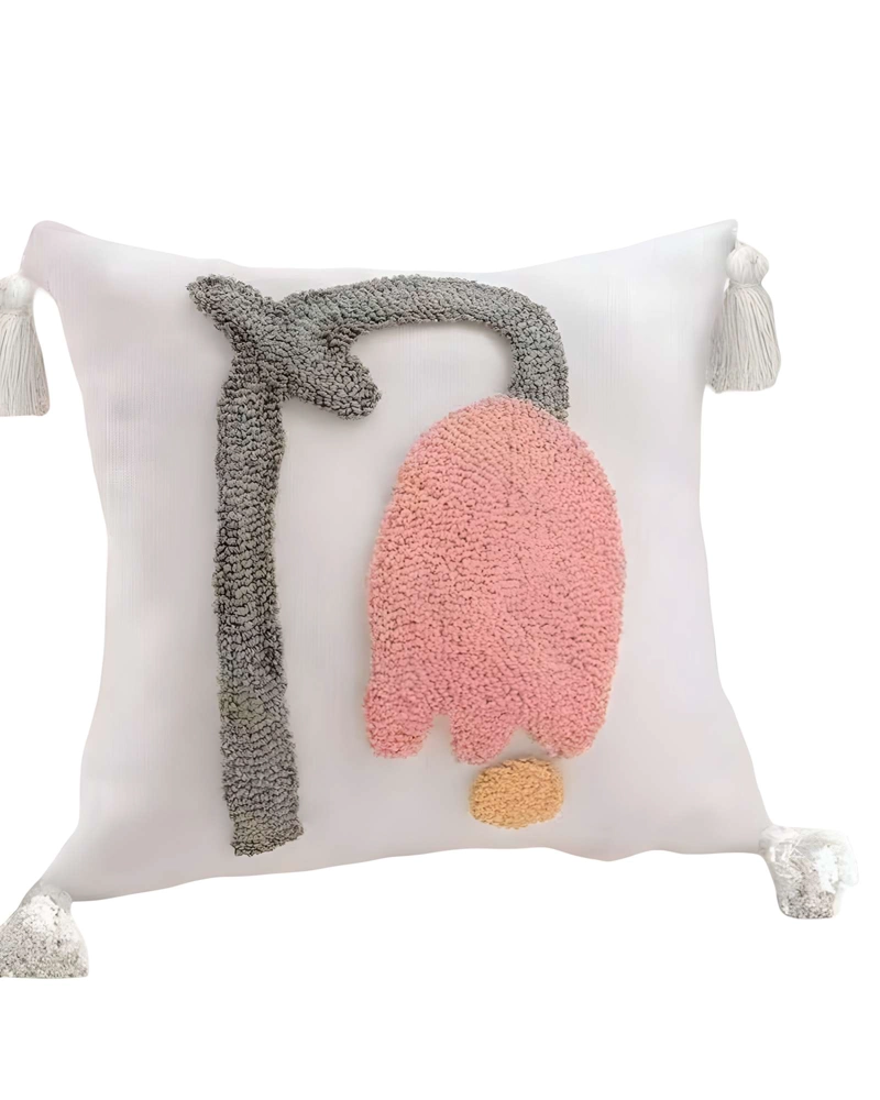 JUEGO DE 4 FUNDAS DE COJIN TUFTING 45X45 CM BLANCO 03 - 2