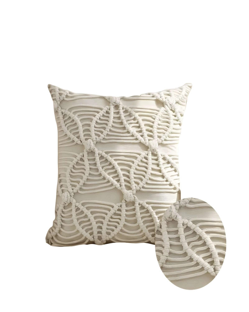 JUEGO DE 4 FUNDAS DE COJIN CON ESTILO BOHEMIO 45X45CM BEIGE 04 - 2