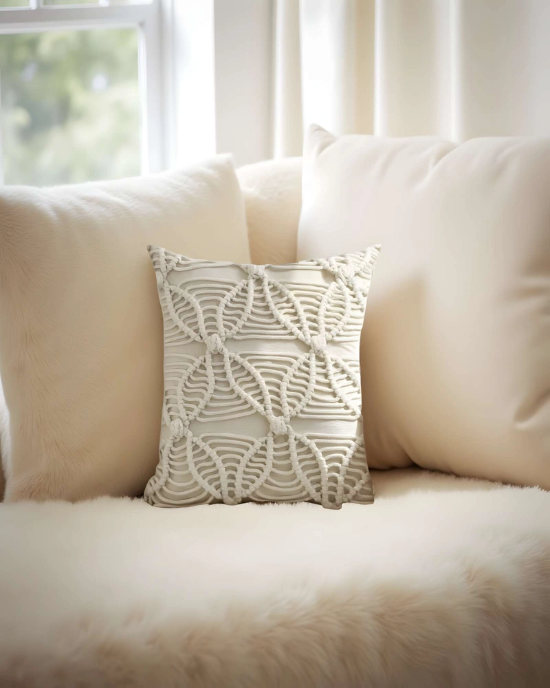 JUEGO DE 4 FUNDAS DE COJIN CON ESTILO BOHEMIO 45X45CM BEIGE 04 - 3