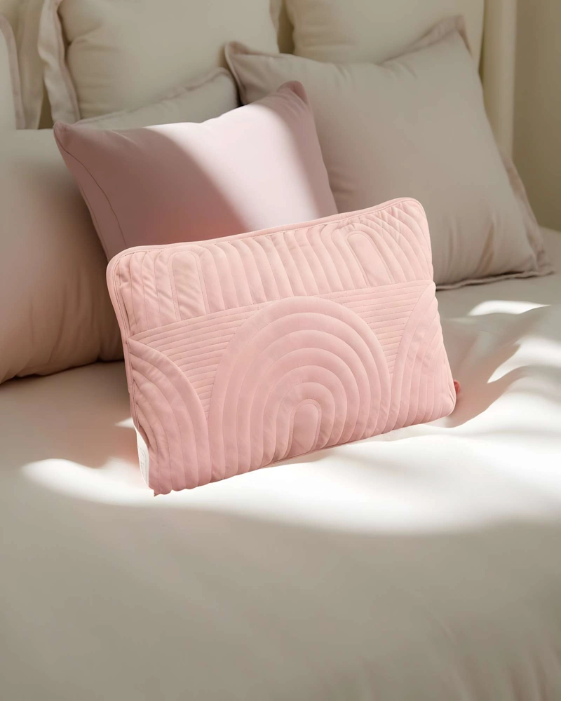 JUEGO DE 2 FUNDAS DE COJIN SERIE ARCO 30X50 CM ROSA - 3