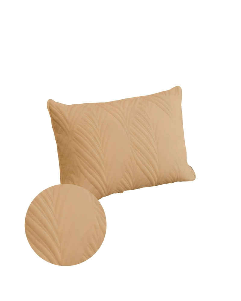 JUEGO DE 4 FUNDAS DE COJIN SERIE HOJAS 30X50 CM CAFE - 2