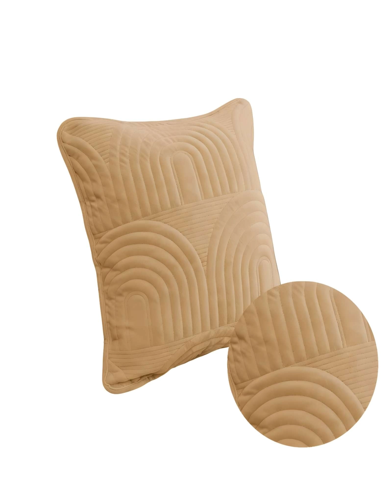 JUEGO DE 4 FUNDAS DE COJIN SERIE ARCO 45X45 CM CAFE - 2